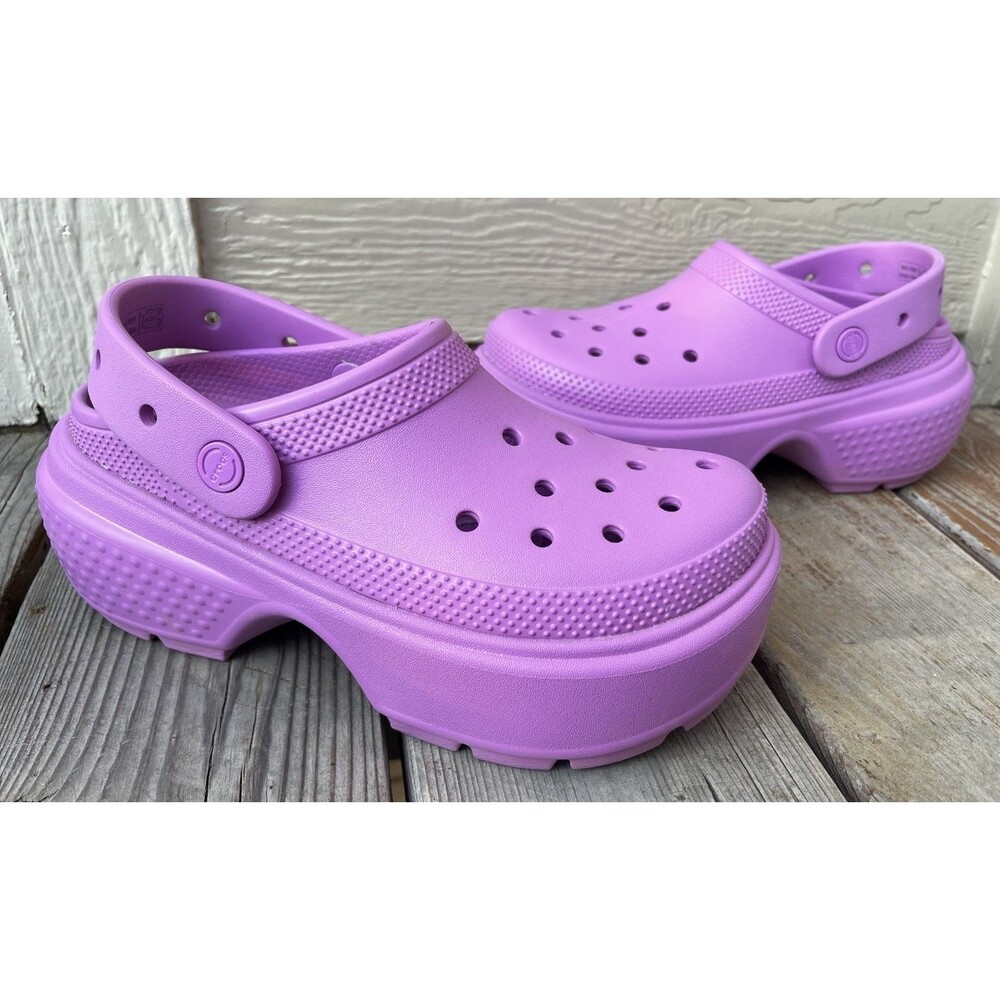 Crocs Women's 7 Stomp Platform Clogs Shoes Bubble - Picture 1 of 12